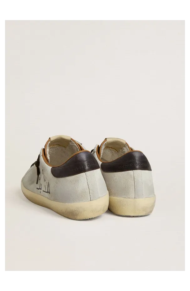 Golden Goose Super-Star Ltd In Gray Suede With Perforated Star And Ebony Suede Tongue (GMF01012.F007873.60642) (4)