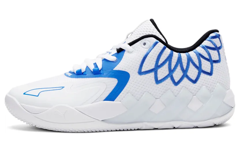 Puma MB.01 Lo basketbalschoenen Wit/Blauw (376941-11)