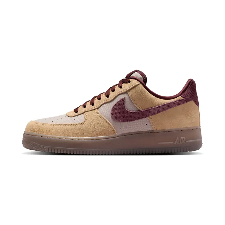 Nike Air Force 1 Low ’07 Premium “Linen / Moon Particle / Mink Brown / Burgundy Crush” (IQ3408-286)