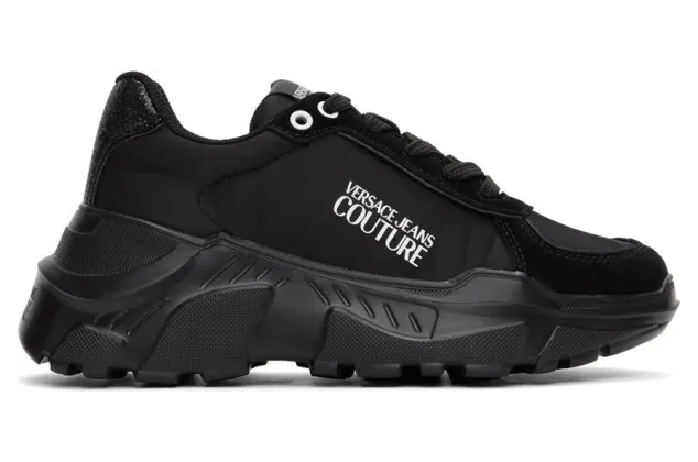 Versace Jeans Couture Black Institutional Logo Sneakers (EE0VZASC1 E71619)