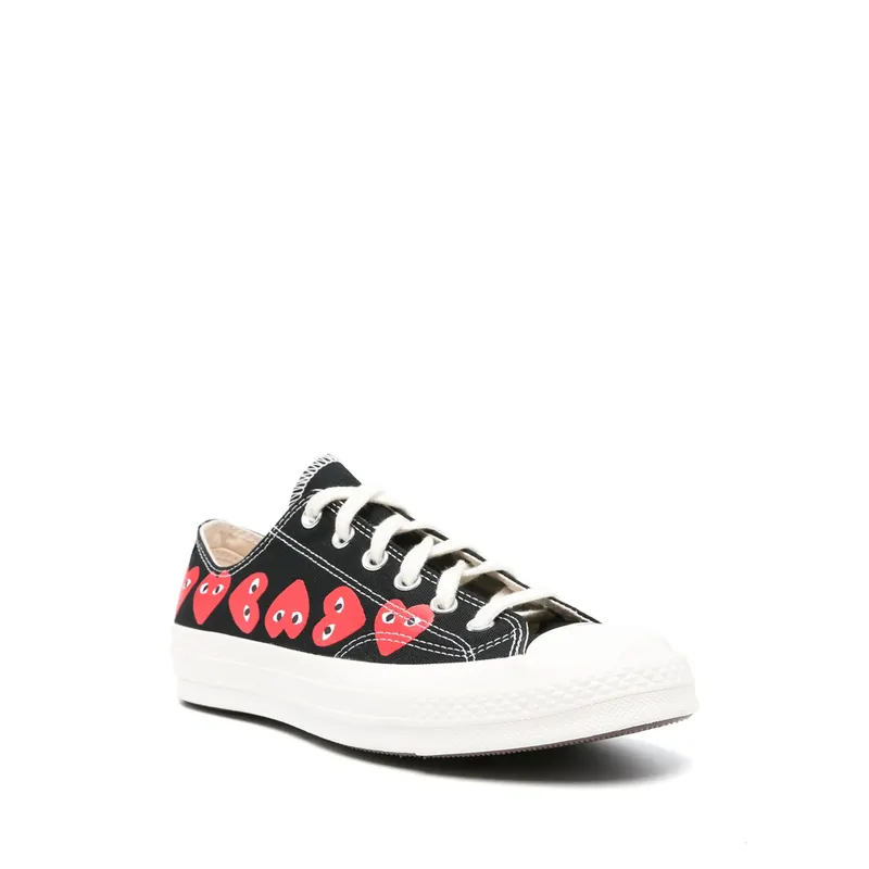 Converse X Comme Des GarÇons Play X Converse Chuck 70 Low Multi Heart “Black/Red” (AZ-K126-001 BLACK)