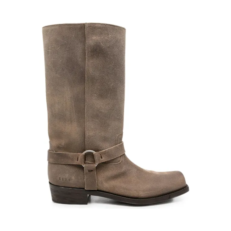 Golden Goose Buckle-strap Suede Biker “Brown” (GMF001057 F008237 15693)