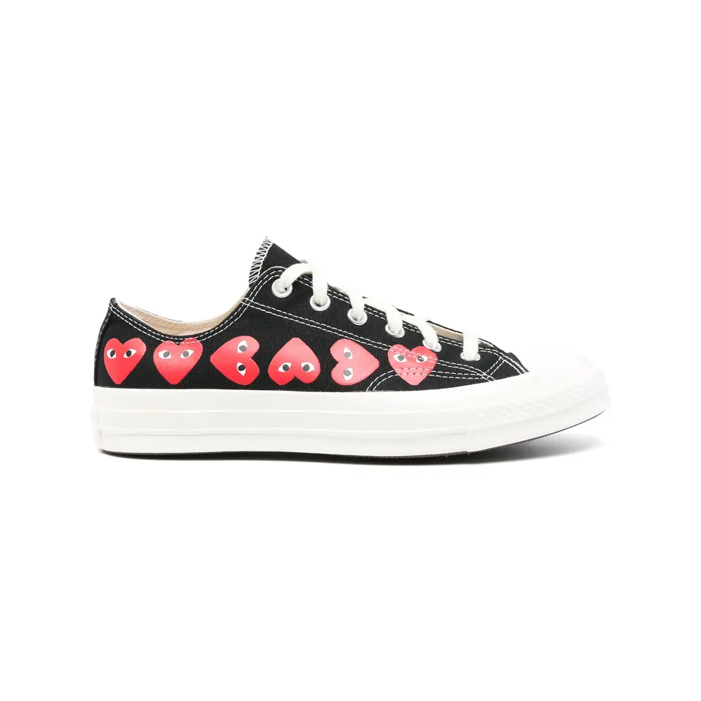 Converse X Comme Des GarÇons Play X Converse Chuck 70 Low Multi Heart “Black/Red” (AZ-K126-001 BLACK)