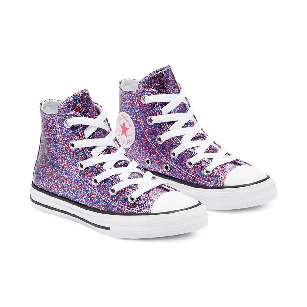 Converse Coated Glitter Chuck Taylor All Star High Top Bold Pink/white/black (670176C)