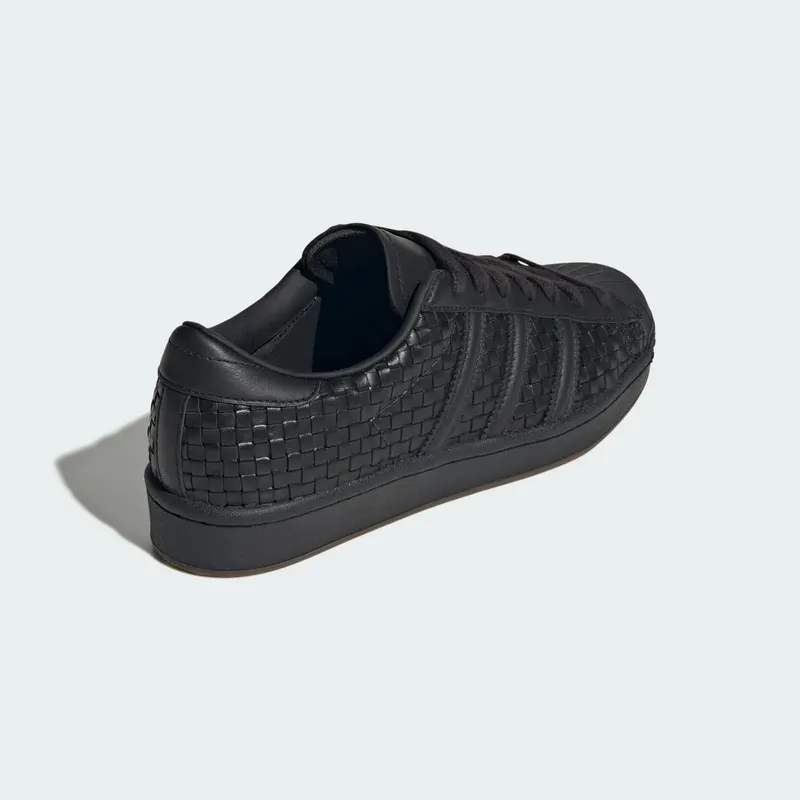 Adidas SUPERSTAR VINTAGE Shoes Core Black / Core Black / Blue (JR6002)