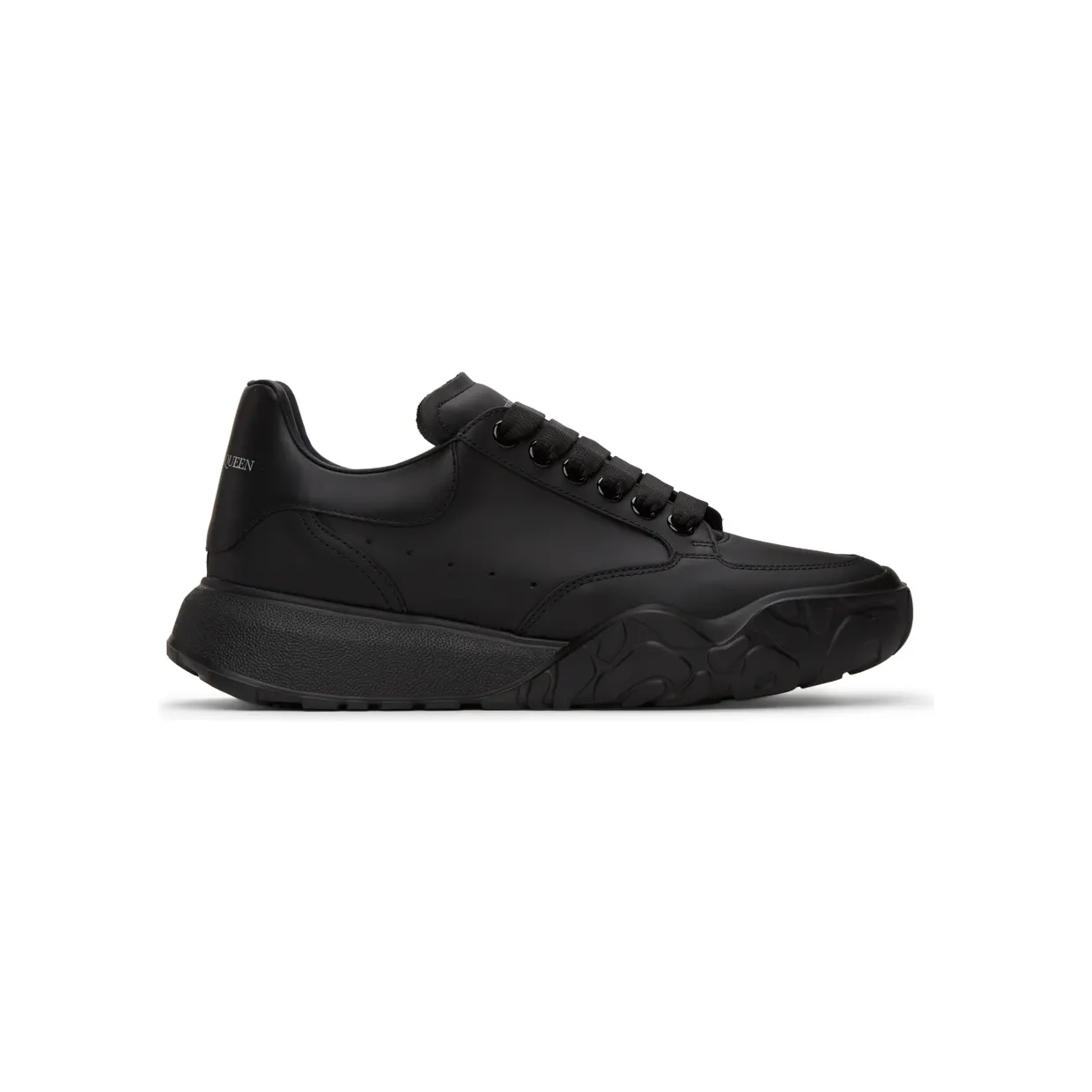 Alexander McQueen Black Court Trainer Sneakers (634619WIA98)