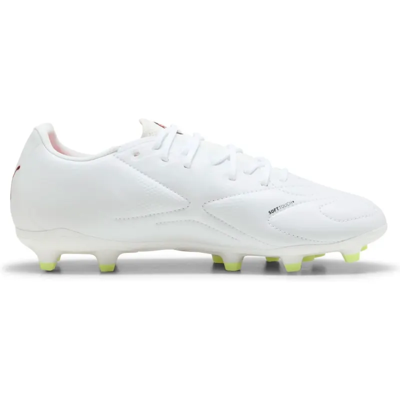 Puma King 20 Match FG/AG Fußballschuhe Kids 01 – PUMA white/glowing red/yellow alert 35.5 für Kids, weiß, Größe 35 ½ EU (108488)
