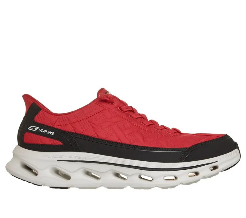 Skechers Slip-ins: GO Walk Glide-Step 2.0 “Cozy Fit Walker Sneaker Red / Black” (217035RDBK)