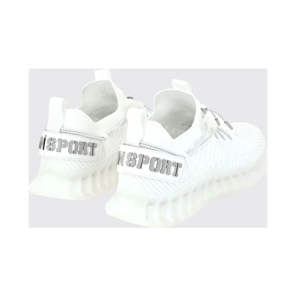 Plein Sport Technical Knit Low-Top with Elasticated Ankle and Double Pull Tab White (SADSUSC0520STE003N01)