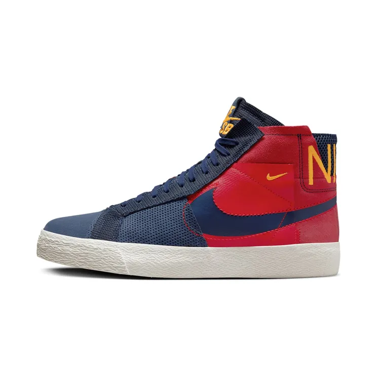 Nike SB Zoom Blazer Mid Premium Deconstructed Barcelona “University Red / University Gold / Summit White / Midnight Navy” (FD5113-600)