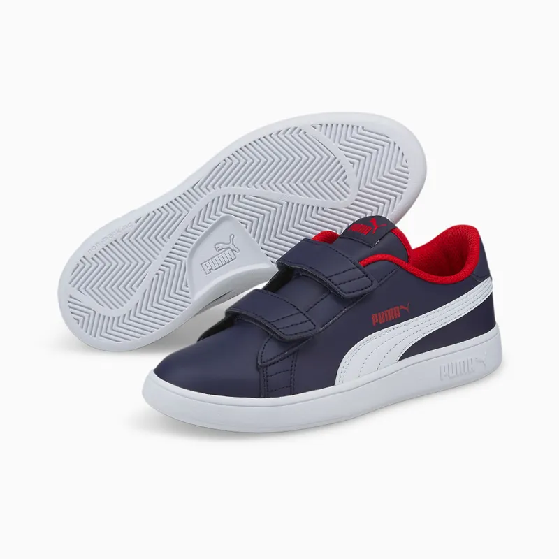 PUMA Smash V2 Kids’ Peacoat/White/High Risk Red (365173-13)