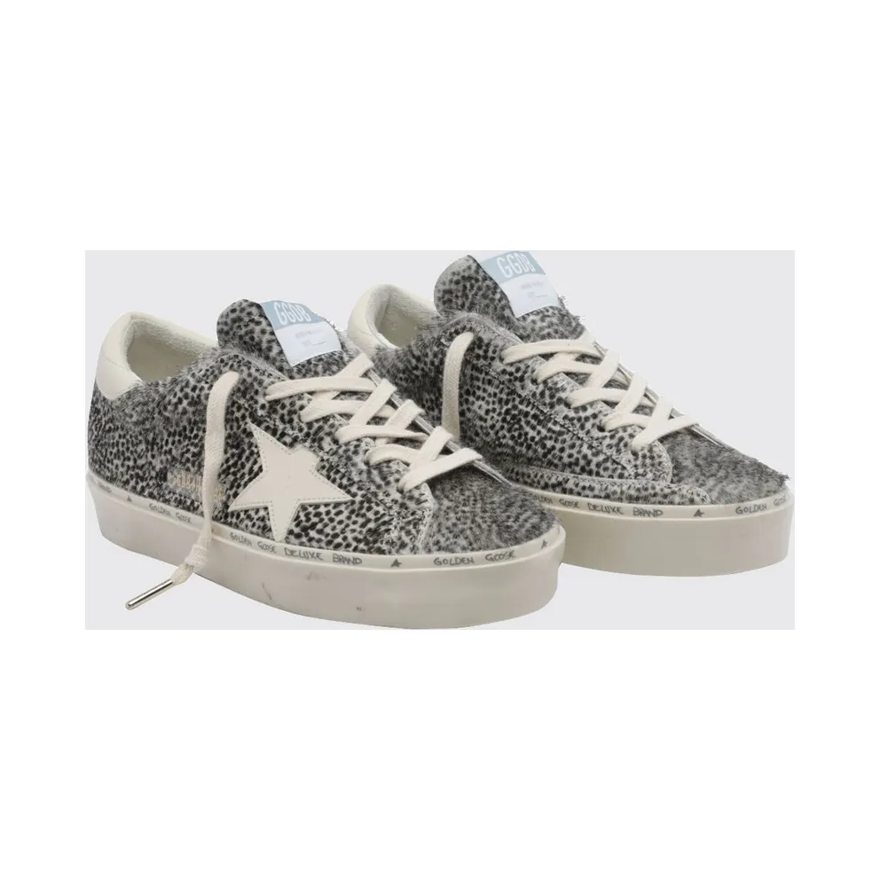 Golden goose Hi Star Animal Print Pony Hair Trainers with Platform Sole Black (GWF00118F00849690138)