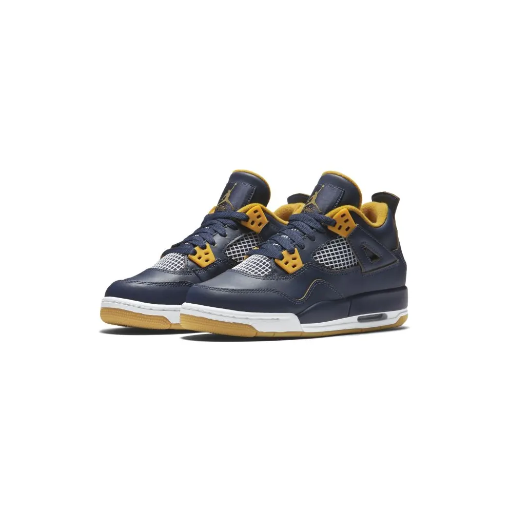 Jordan 4 Retro Dunk From Above (GS) Midnight Navy/Metallic Gold-Gold Leaf-White (408452-425)