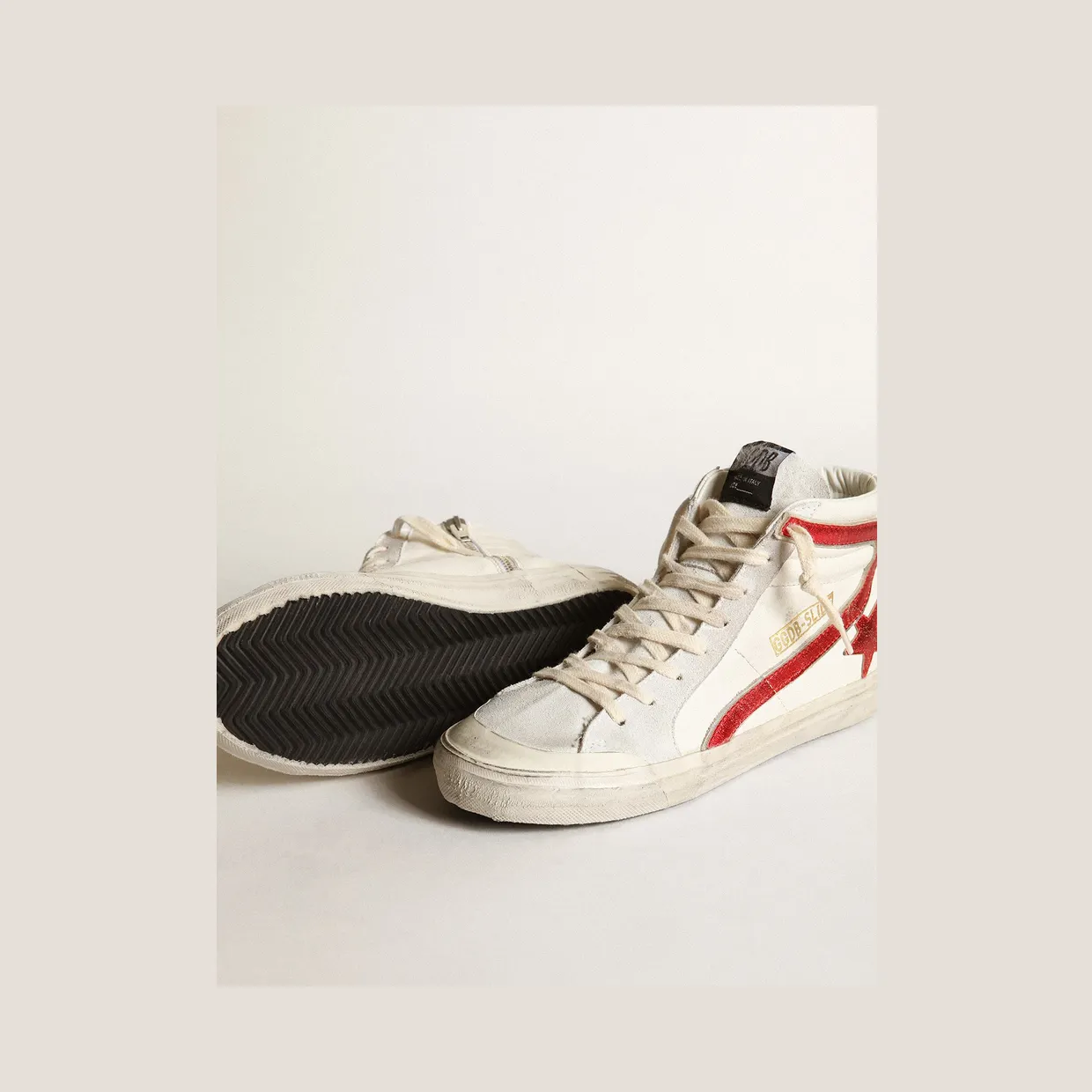 Golden Goose Slide With A Red Laminated Leather Star And Flash (GWF00211.F003411.10350) (4)