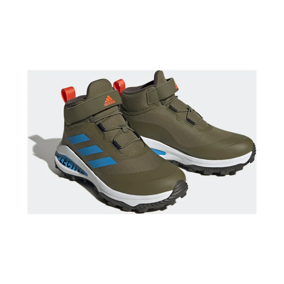 Adidas Fortarun All Terrain Cloudfoam Sport Running Elastic Lace and Top Strap Focus Olive / Pulse Blue / Shadow Olive (GZ2199)