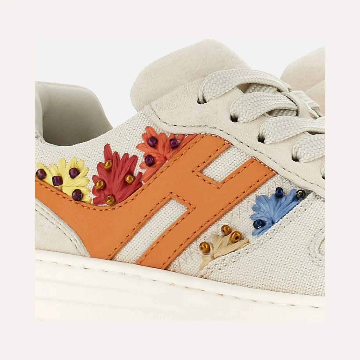 Sneakers Hogan H630 Ivory Orange Red (GYW6300EZ20S530TA5) (5)