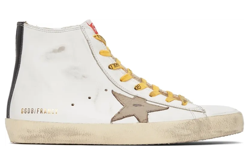 Golden Goose White & Black Francy Classic High-Top Sneakers (GMF00113.F002081.10776)