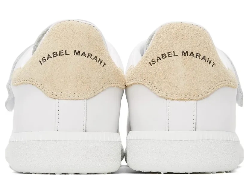 Isabel Marant White & Green Leather Beth Low Sneakers (21HBK0048-21H008N) (4)