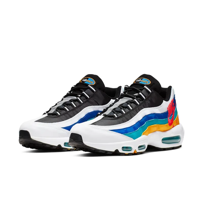 Nike Air Max 95 Windbreaker White/Red Orbit-University Gold-Teal Nebula-Game Royal-Reflect Silver (AJ2018-123)