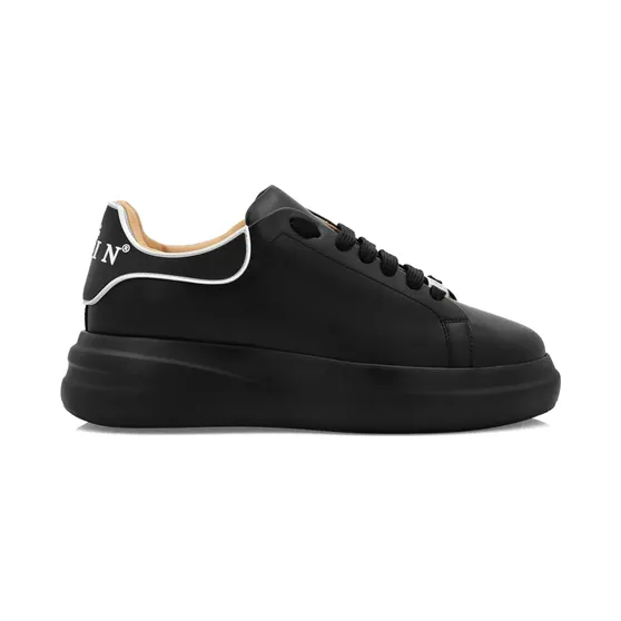 Philipp Plein Megastar leren low-top “Black” (PADSUSC0599PLE005N)