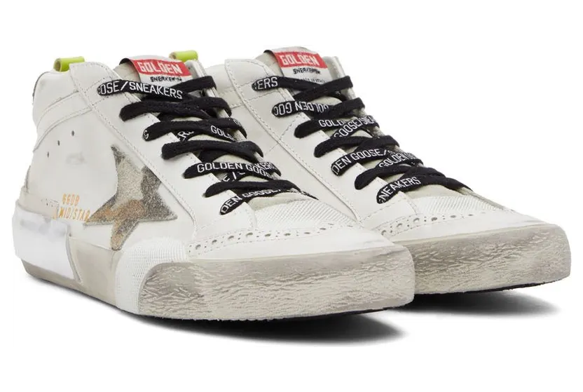 Golden Goose White & Silver Mid Star Classic Sneakers (GMF00122.F002589.10917) (4)