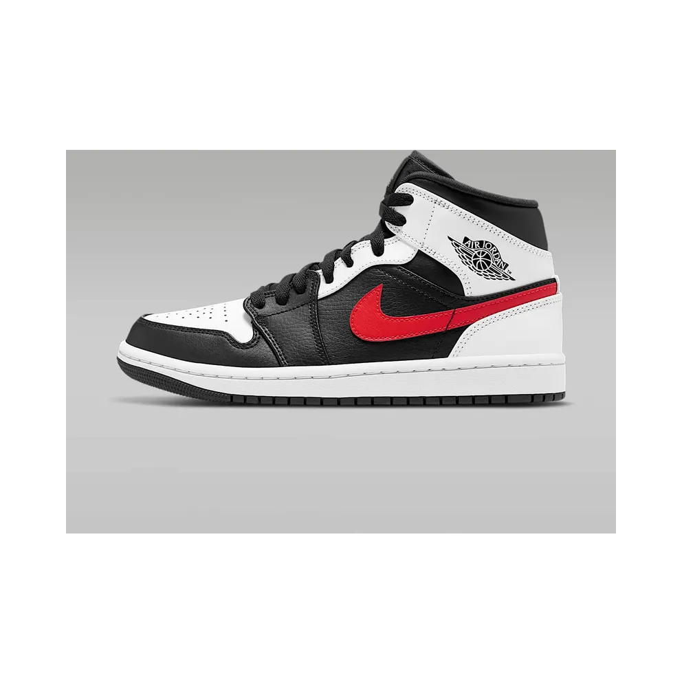 Jordan 1 Mid Black Chile Red White Black/Chile Red-White (554724-075)
