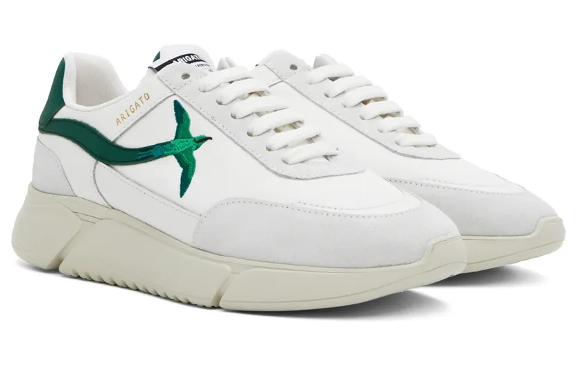 Axel Arigato White & Green Genesis Stripe Bee Bird Sneakers (35092) (4)