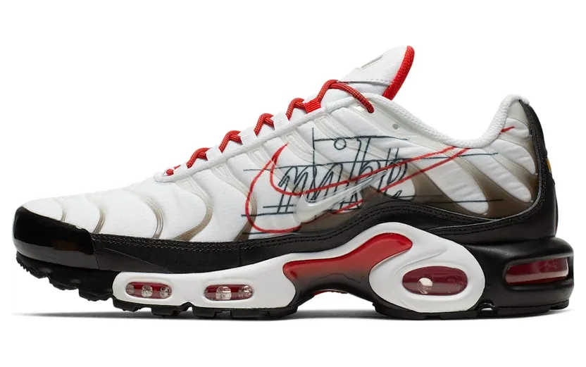 Nike Air Max Plus ‘Script Swoosh’ “White / Pure Platinum / Black” (CK9392-100)