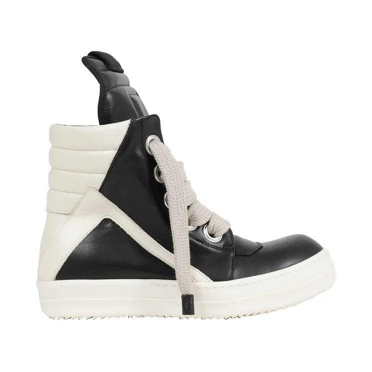 Rick Owens Jumbo Lace Geobasket High Black Milk (RU02F4898-LCOW2-911)