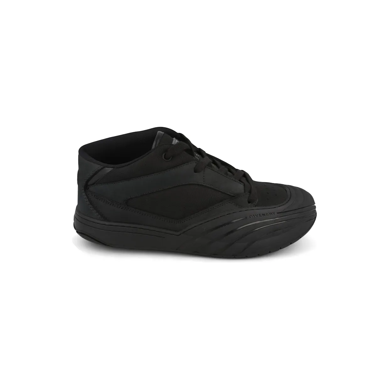 Givenchy Suede Trimmed Mid-Top Sneakers Black (BH009K-H1QA-001)