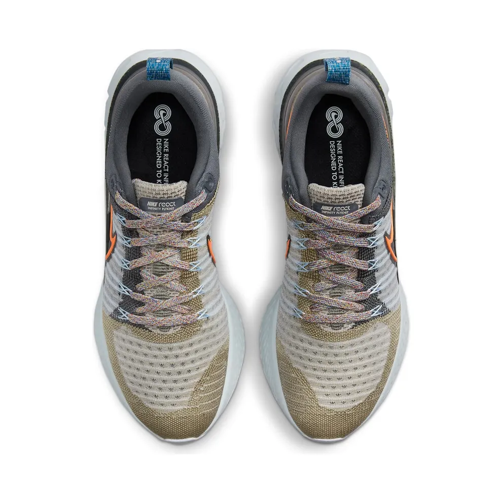 Nike React Infinity Run Flyknit 2 Light Bone Grey Orange (DC4577-001)