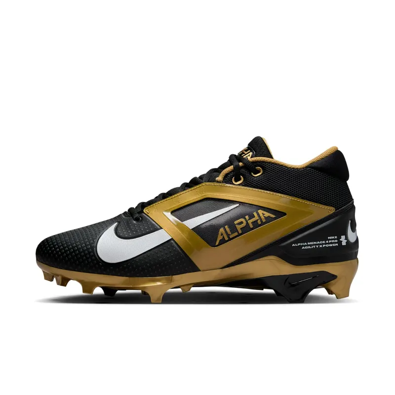 Nike Alpha Menace 4 Pro Black Metallic Gold White (FD7037-003)