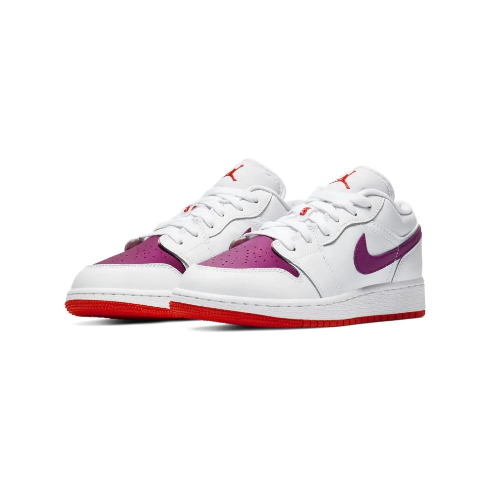 Jordan 1 Low White True Berry (GS) White/Rush Pink-True Berry (554723-161)