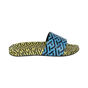 Versace Greca Print Slides Yellow Blue (DSU6516-1A0173-5Y120)
