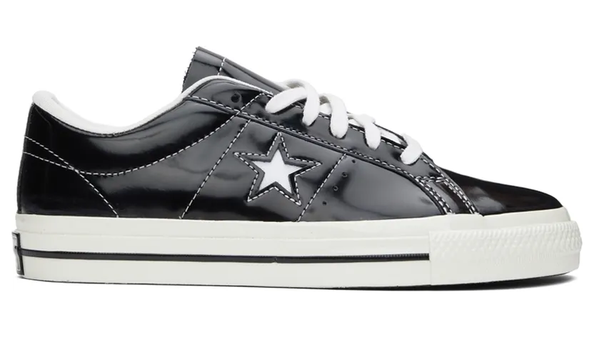 Converse Black Patent One Star OX Sneakers (171588C)