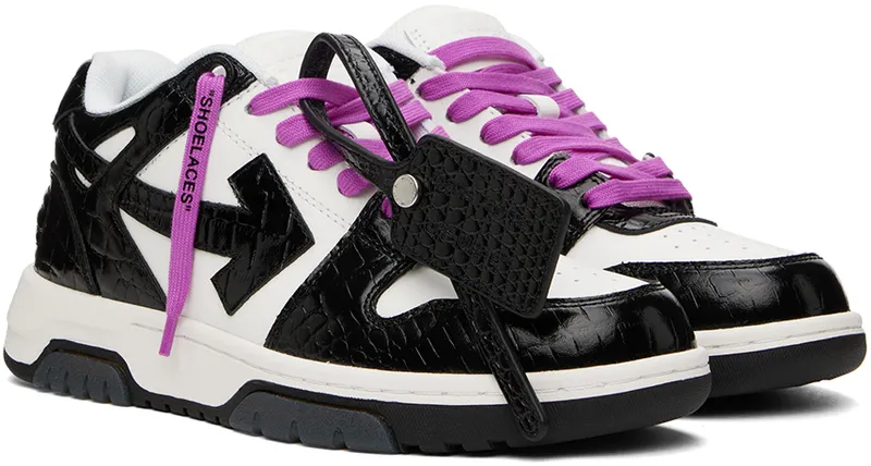 Off-White White & Black Croc ‘Out Of Office’ Sneakers (OWIA259F22LEA0030110)
