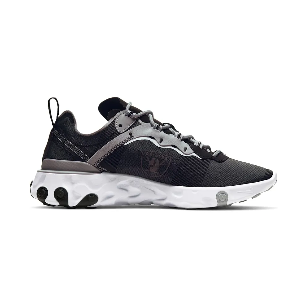 Nike React Element 55 Oakland Raiders Black/White-Field Silver (CK4803-001)