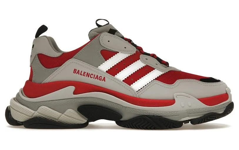 Balenciaga x adidas Triple S Red Grey Black (712821W2ZB46121)