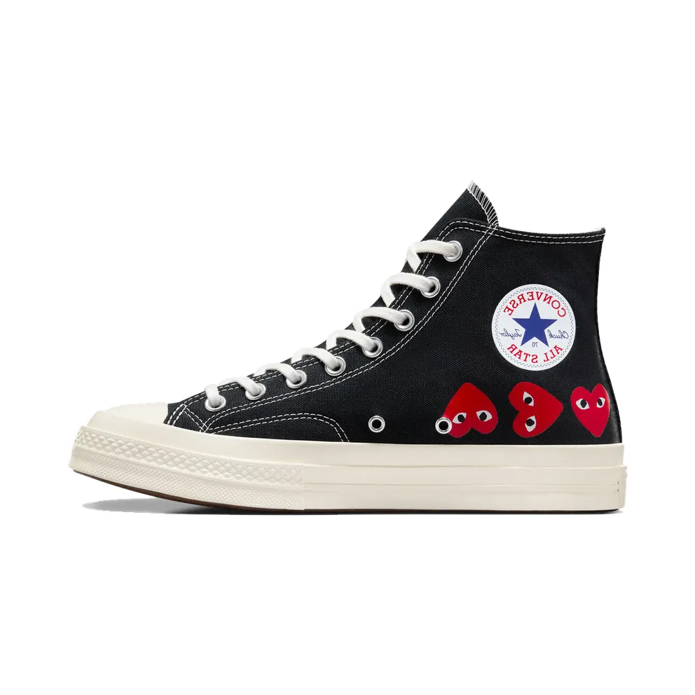 Converse X Comme Des Garcons Play Chuck 70 Multi Heart Black High Risk Red Egret (A08147C)