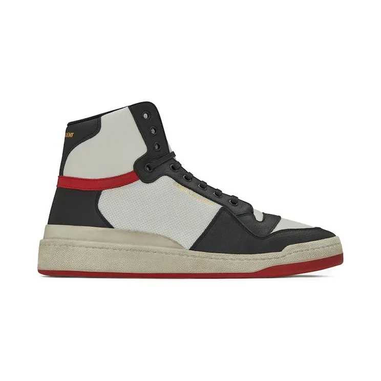 Saint Laurent SL-24 Mid Distressed Optic White Black Red