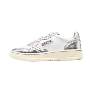 Autry Medalist Low Leather “White/Silver” (AULW-WB18)