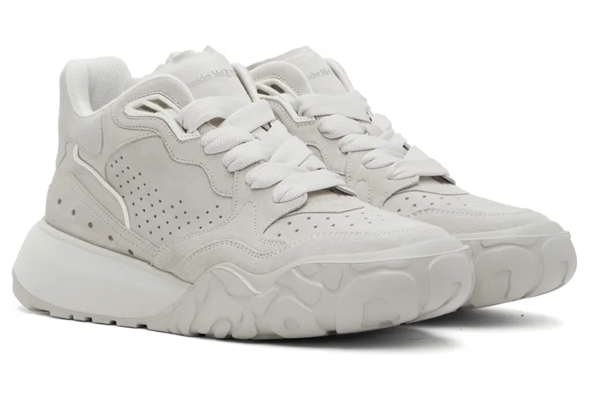 Alexander McQueen Gray Court Trainer Mid-Top Sneakers (705121WHWJF) (4)