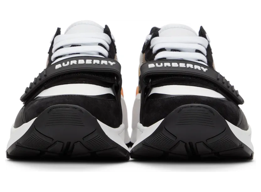 Burberry White & Black Vintage Check Ramsey Low Sneakers (8039112) (2)