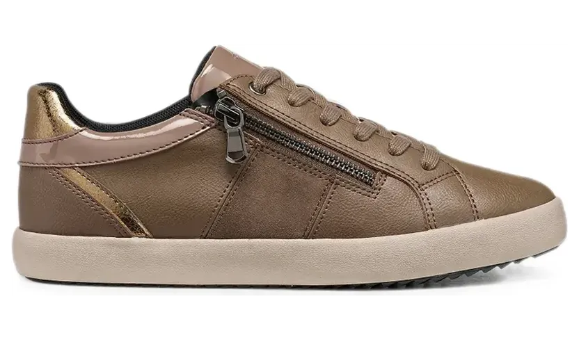 Geox Sneakers mit seitlichem Reißverschluss – Braun (D366HE0BC22)