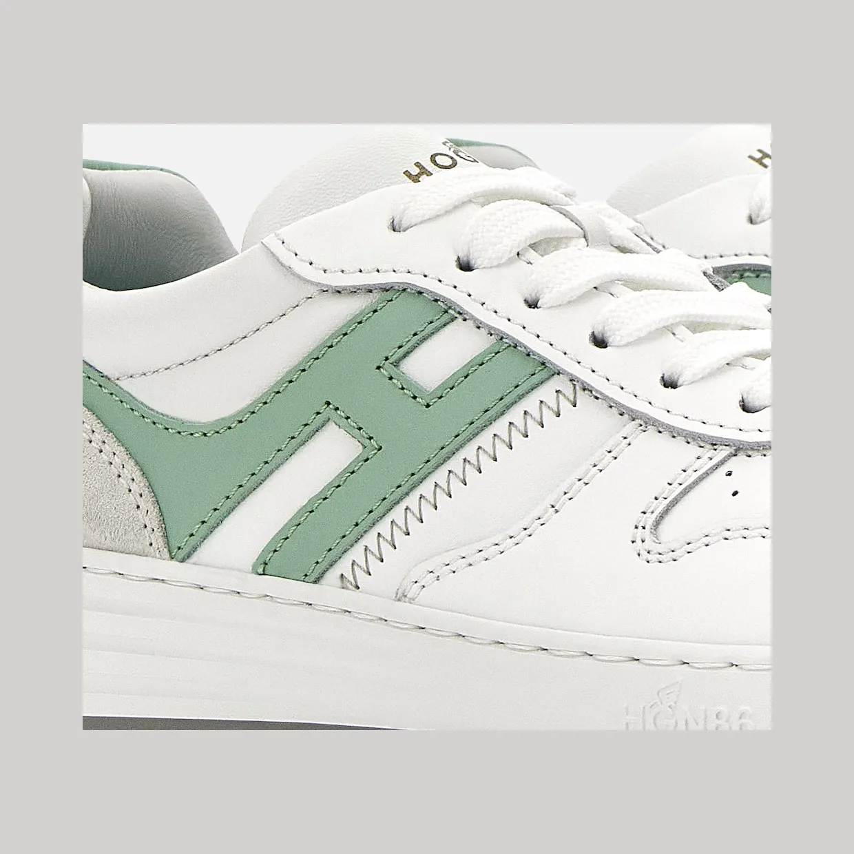 Sneakers Hogan H630 Green White Grey (HXW6300EU50ODZ0XPX) (5)