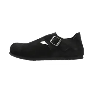 Birkenstock London Suede Leather “Black-Narrow Fit” (1028078)