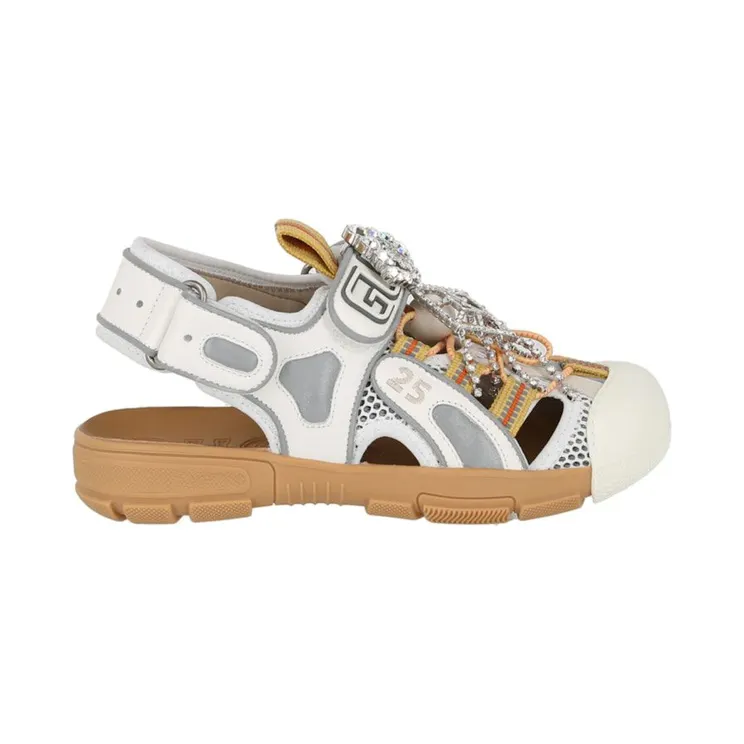 Gucci Tinsel Sport Sandals Crystal White Grey (571557 98D10 8475)