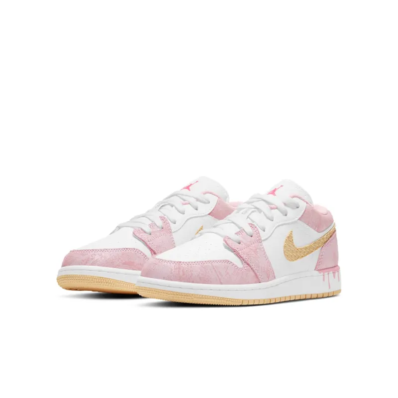 Jordan 1 Low Paint Drip (GS) Arctic Punch/Pale Vanilla-White (CW7104-601)