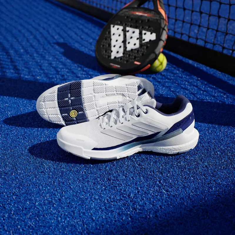 Adidas Crazyquick BOOST Padel Cloud White / Silver Metallic / Dark Blue (JR2124)