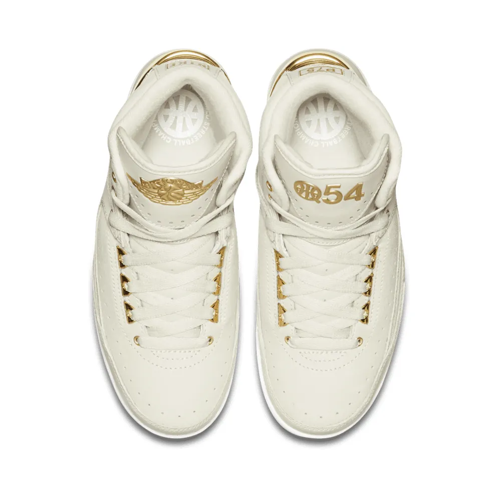 Jordan 2 Retro Quai 54 (GS) Light Bone/White-Metallic Gold (866034-001)